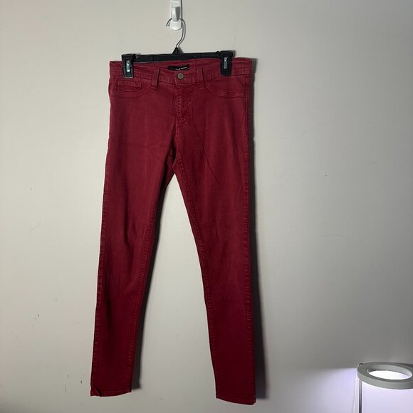 EUC Flying Monkey Womens Juniors Red Denim Jeans Stretchy Size 11 - Picture 1 of 5